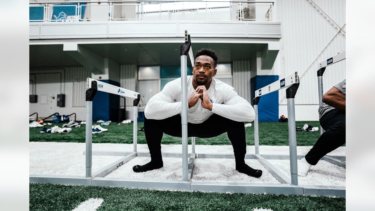 ALLEN PARK, MI - AUGUST 03: Detroit Lions LB Josh Woods (51), Detroit Lions  LB Jarrad Davis (40), Detroit Lions LB Anthony Pittman (57), and Detroit  Lions LB Derrick Barnes (55) in