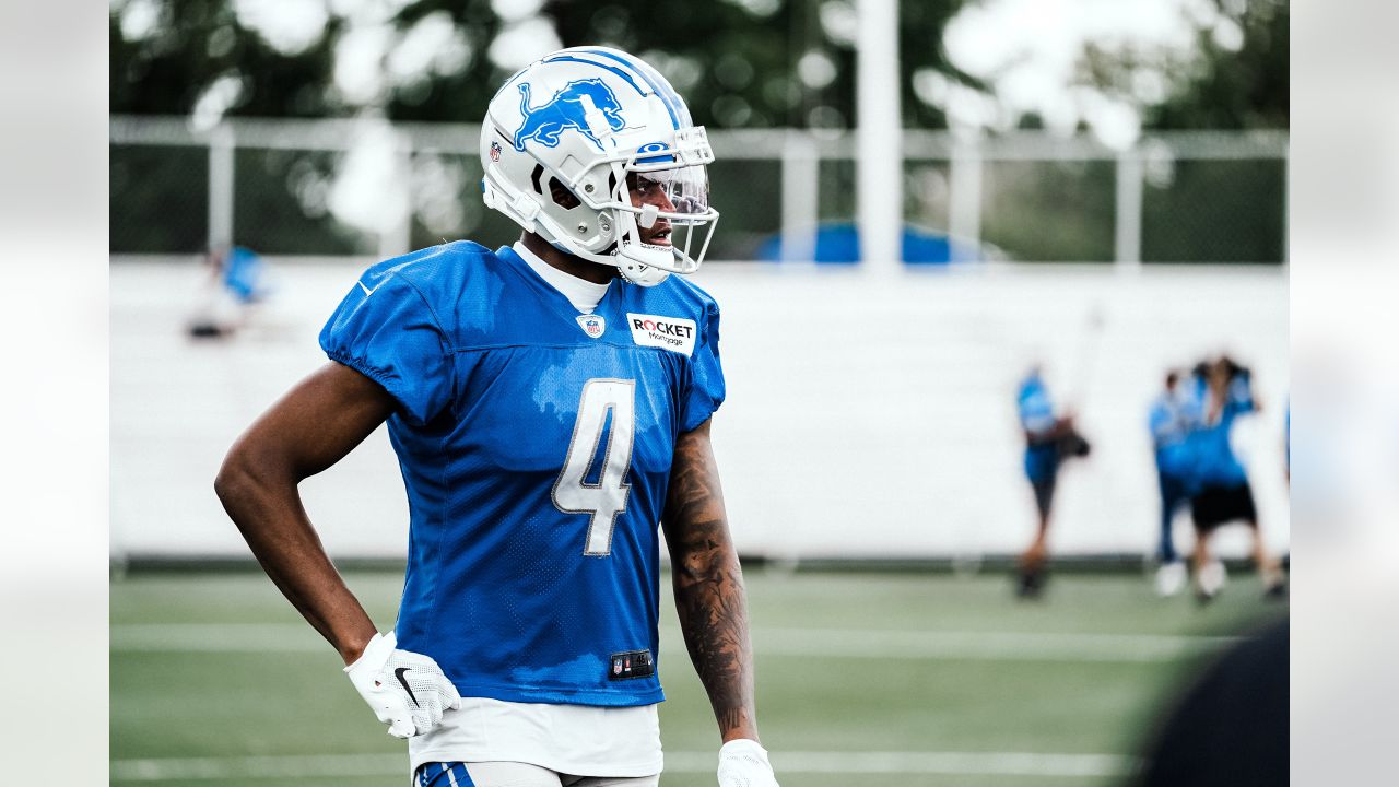 ALLEN PARK, MI - AUGUST 03: Detroit Lions LB Josh Woods (51), Detroit Lions  LB Jarrad Davis (40), Detroit Lions LB Anthony Pittman (57), and Detroit  Lions LB Derrick Barnes (55) in