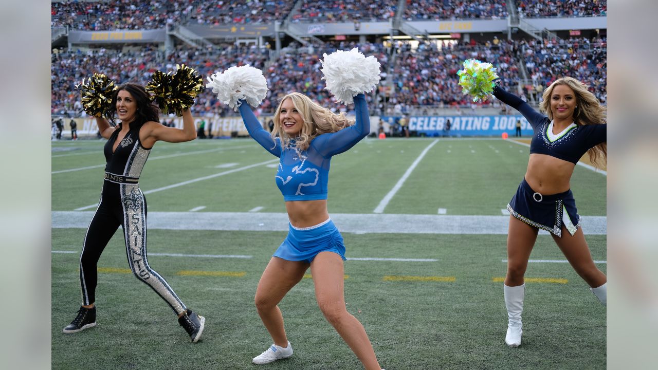 DETROIT, MI - AUGUST 8: Detroit Lions cheerleaders during NFL pre-season  game between New England Patriots