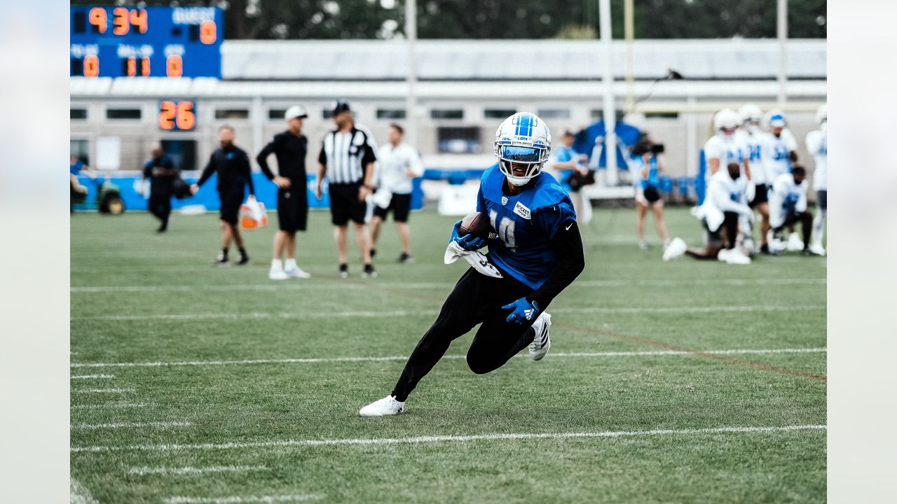 Detroit Lions wide receiver Trinity Benson walks off the field