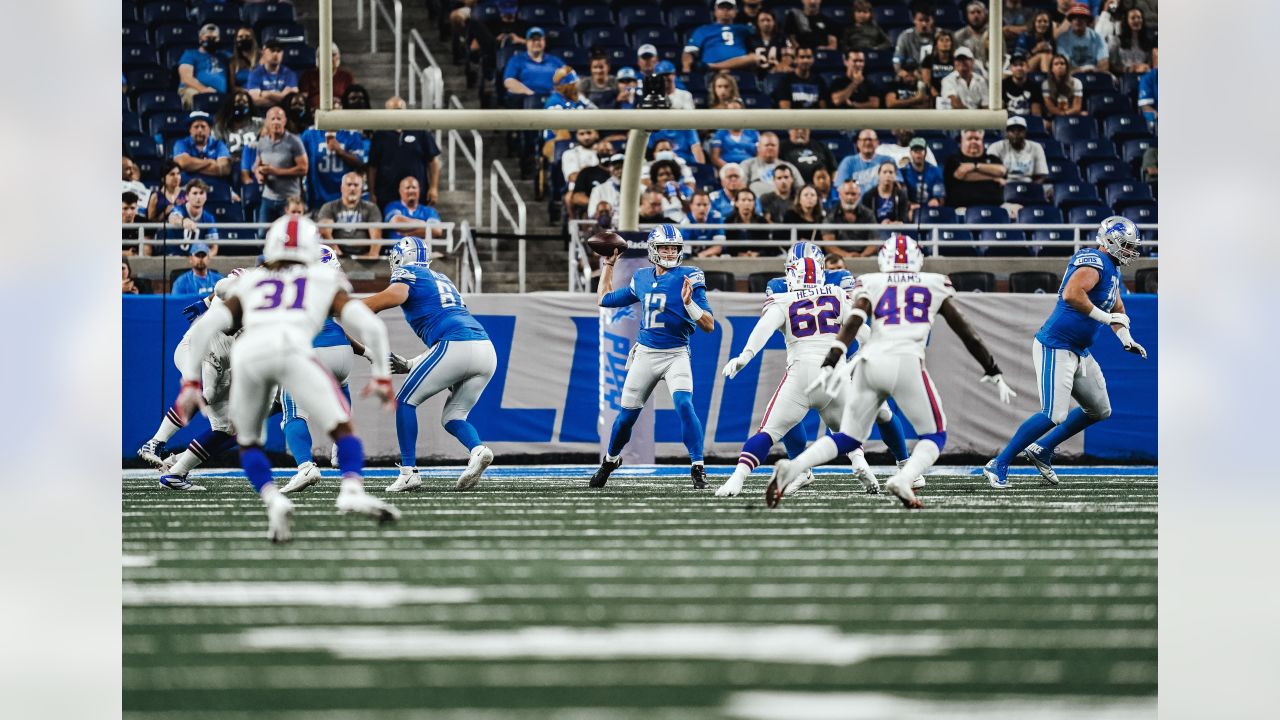 Detroit Lions tight end Hunter Thedford (49) in action against the Buffalo  Bills during an NFL preseason football game, Friday, Aug. 13, 2021, in  Detroit. (AP Photo/Rick Osentoski Stock Photo - Alamy