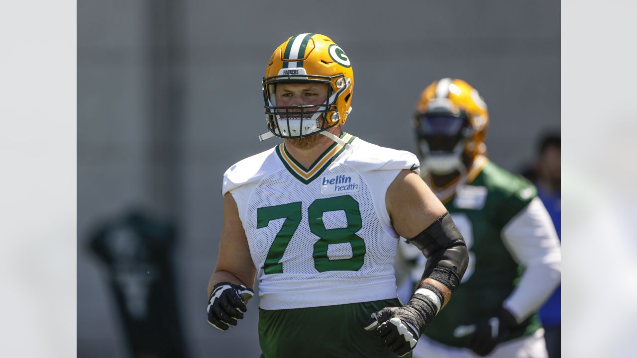 Green Bay Packers tackle/guard Cole Van Lanen (78) lines up