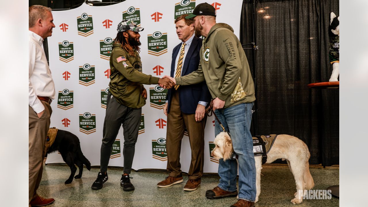 Photos: Packers, Aaron Jones kick off 'Salute to Service' initiative at  Lambeau Field