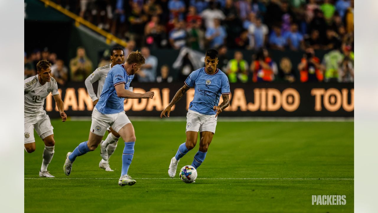 Preparations are underway at Lambeau Field for Saturday's historic soccer  match