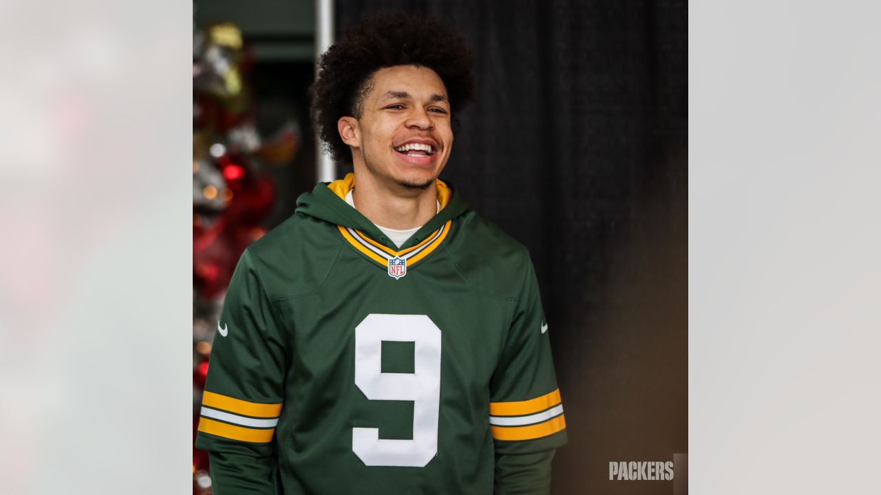 Photos: Christian Watson attends Essity Press Conference at Lambeau Field