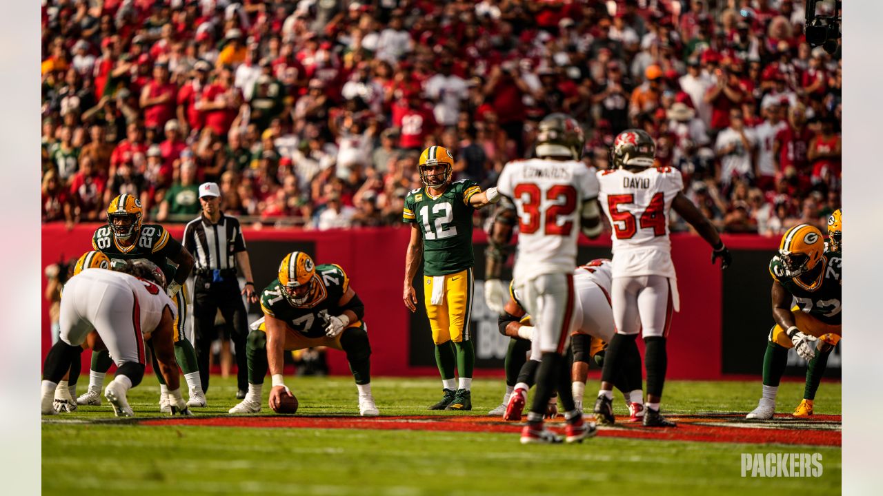 The Jumbotron shows things they probably shouldn't show, even at home -  Aaron Rodgers hints he picked up key offensive call ahead of Buccaneers'  failed final drive during loss to Packers