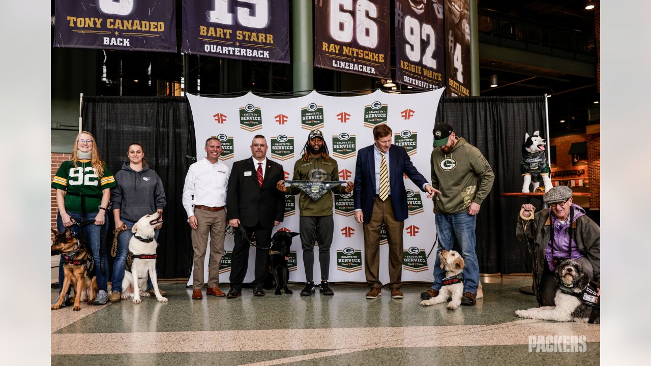 Photos: Packers, Aaron Jones kick off 'Salute to Service' initiative at  Lambeau Field