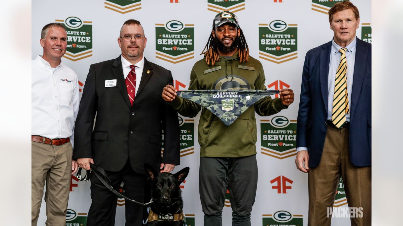 Photos: Packers, Aaron Jones kick off 'Salute to Service' initiative at  Lambeau Field