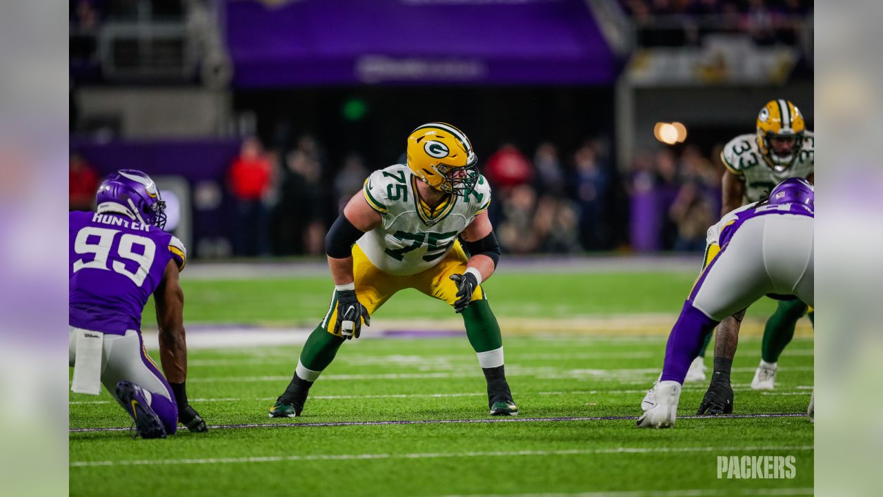 Green Bay, WI, USA. 10th Nov, 2019. Green Bay Packers offensive tackle  Bryan Bulaga #75 before the NFL Football game between the Carolina Panthers  and the Green Bay Packers at Lambeau Field