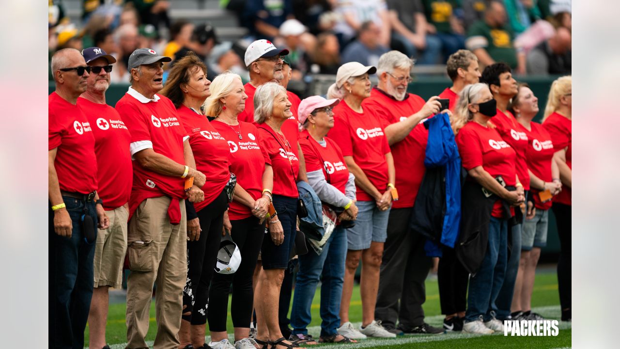 Packers recognizing the American Red Cross at Packers Give Back Game