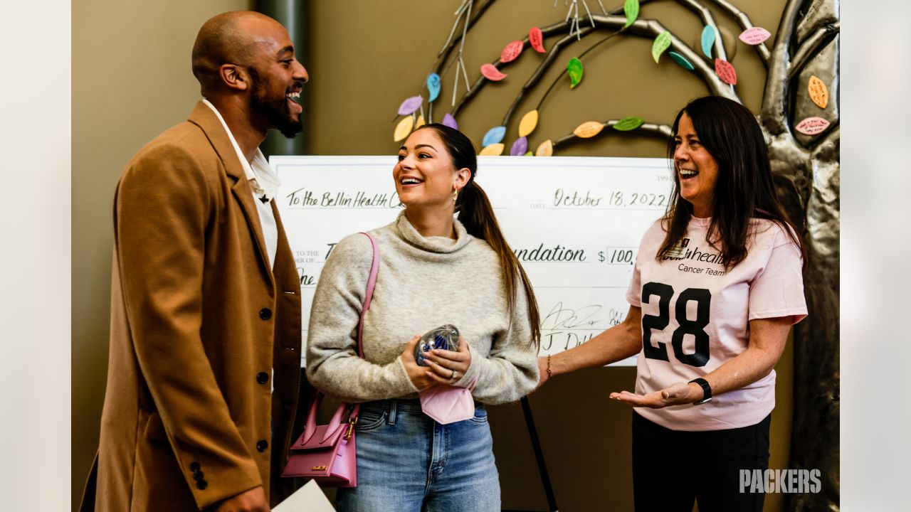 Packers' AJ Dillon visits pediatric patients at Bellin Hospital