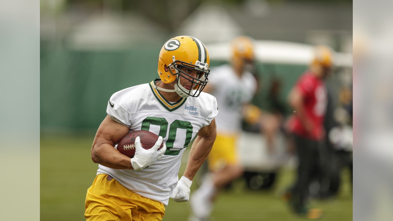 Green Bay Packers' Jimmy Graham runs a drill during NFL football training  camp Thursday, July 26, 2018, in Green Bay, Wis. (AP Photo/Morry Gash Stock  Photo - Alamy