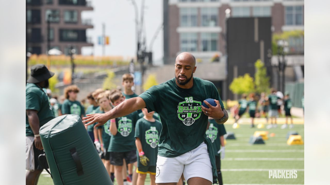 Green Bay Packers' running back AJ Dillon during NFL football training camp  Saturday, July 31, 2021, in Green Bay, Wis. (AP Photo/Matt Ludtke Stock  Photo - Alamy