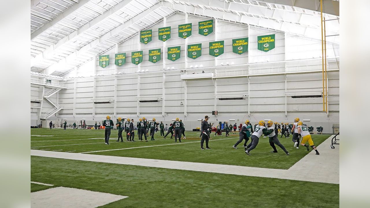 Packers back at practice inside the Don Hutson Center