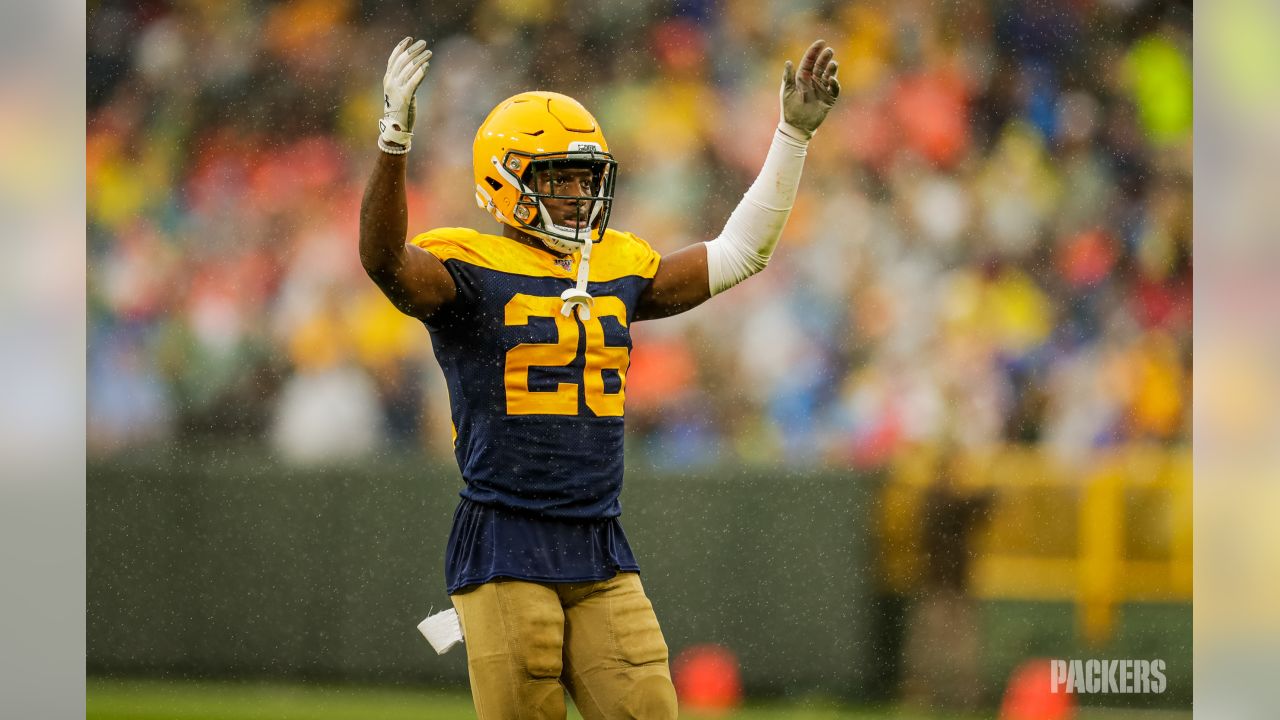 Green Bay Packers first-round draft pick Darnell Savage Jr. during NFL  football rookie orientation camp Friday, May 3, 2019, in Green Bay, Wis.  (AP Photo/Mike Roemer Stock Photo - Alamy