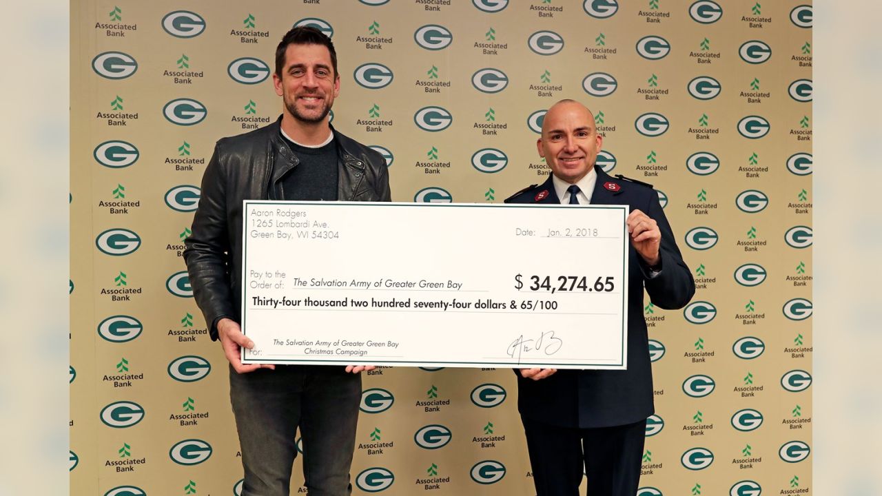 Packers, Rodgers' efforts result in $78,497 donation to Salvation Army  during holiday season