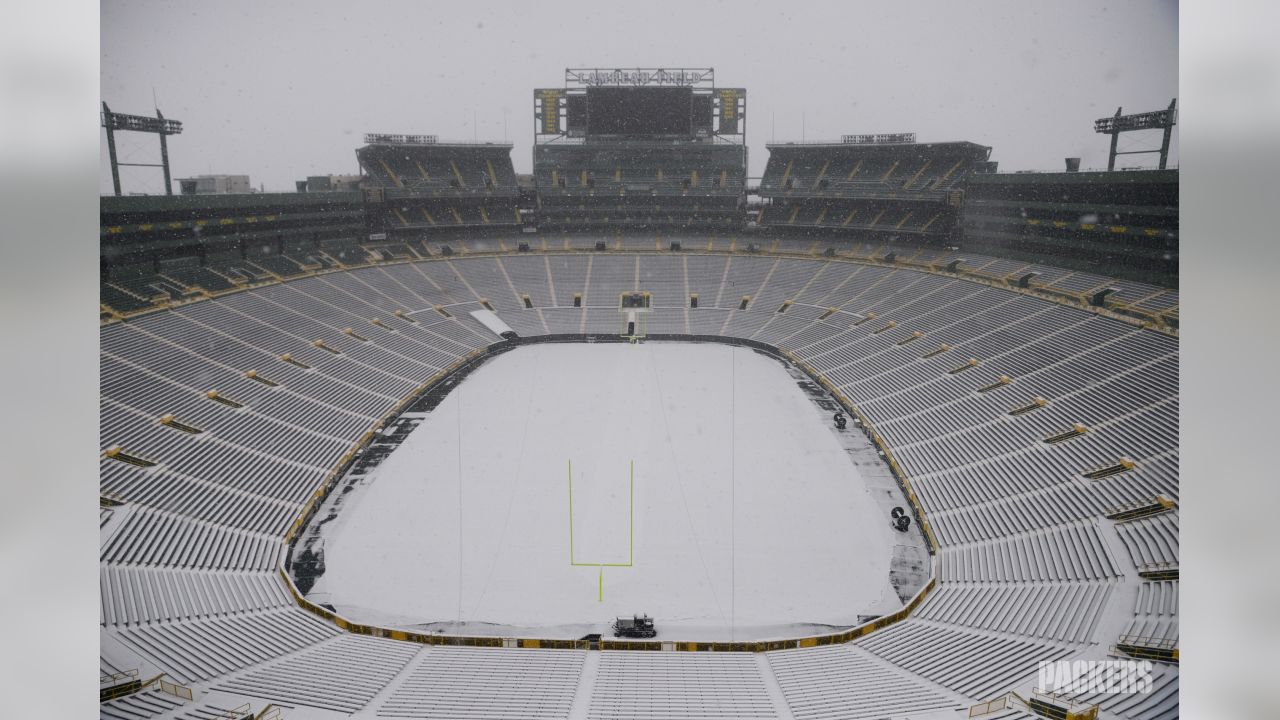 Morning light hits Lambeau Field Sunday, Jan. 12. The Packers