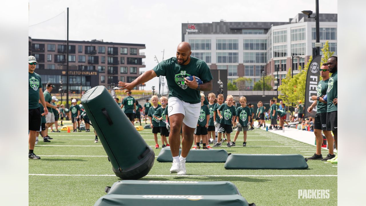 Green Bay Packers' running back AJ Dillon during NFL football training camp  Saturday, July 31, 2021, in Green Bay, Wis. (AP Photo/Matt Ludtke Stock  Photo - Alamy