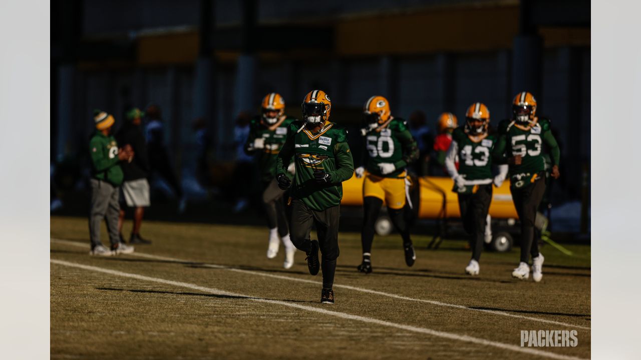 Green Bay Packers practice on chilly Friday