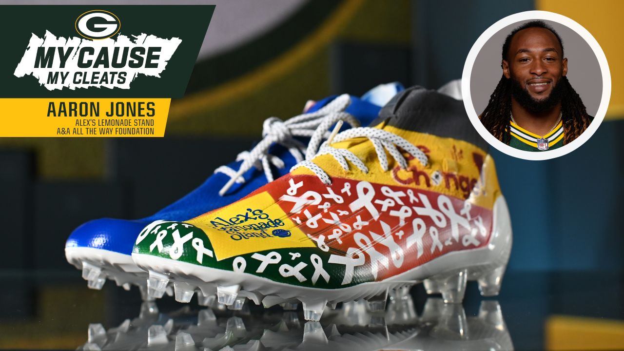 Packers Star Aaron Jones Uses Cleats to Help Fight Childhood Cancer