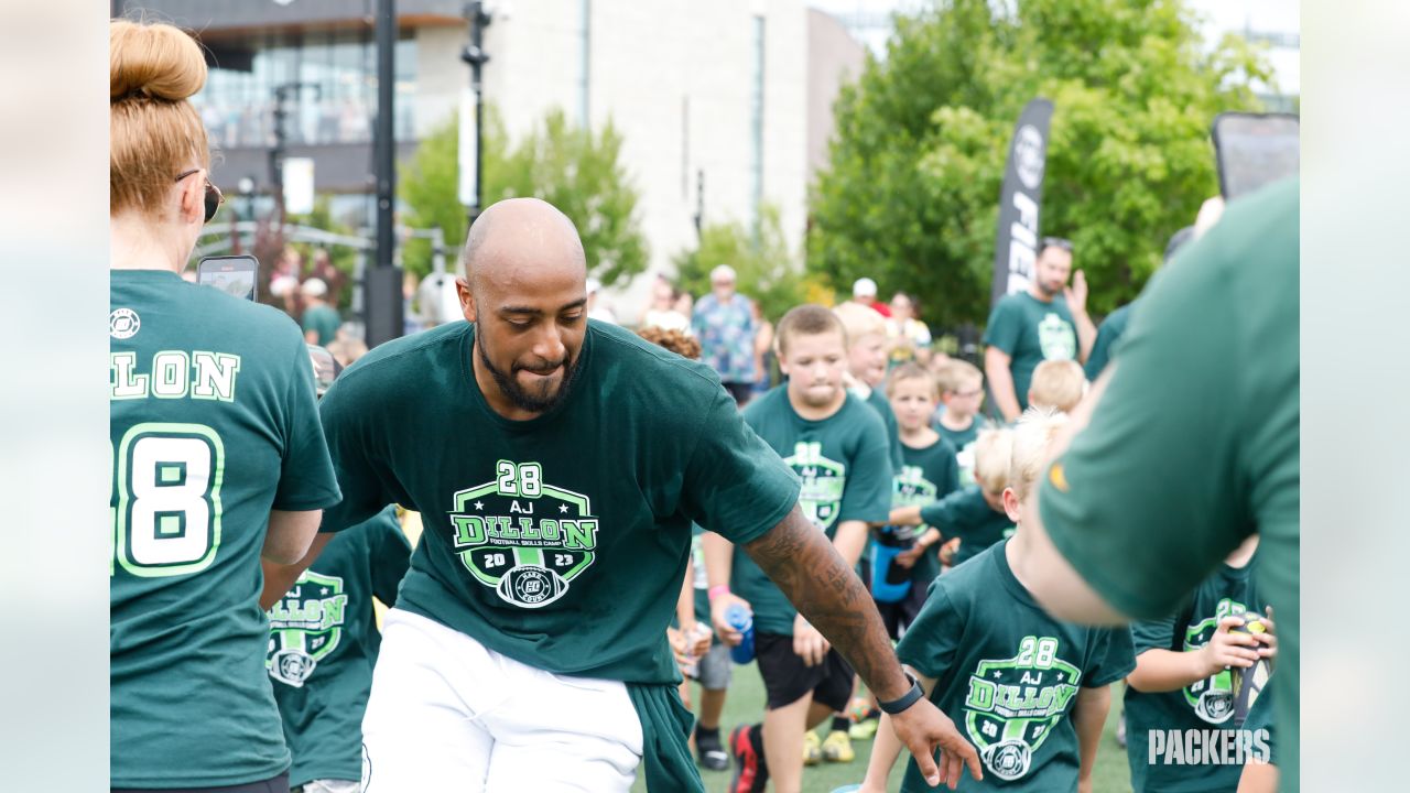 Photos: Packers RB AJ Dillon hosts football camp at Titletown