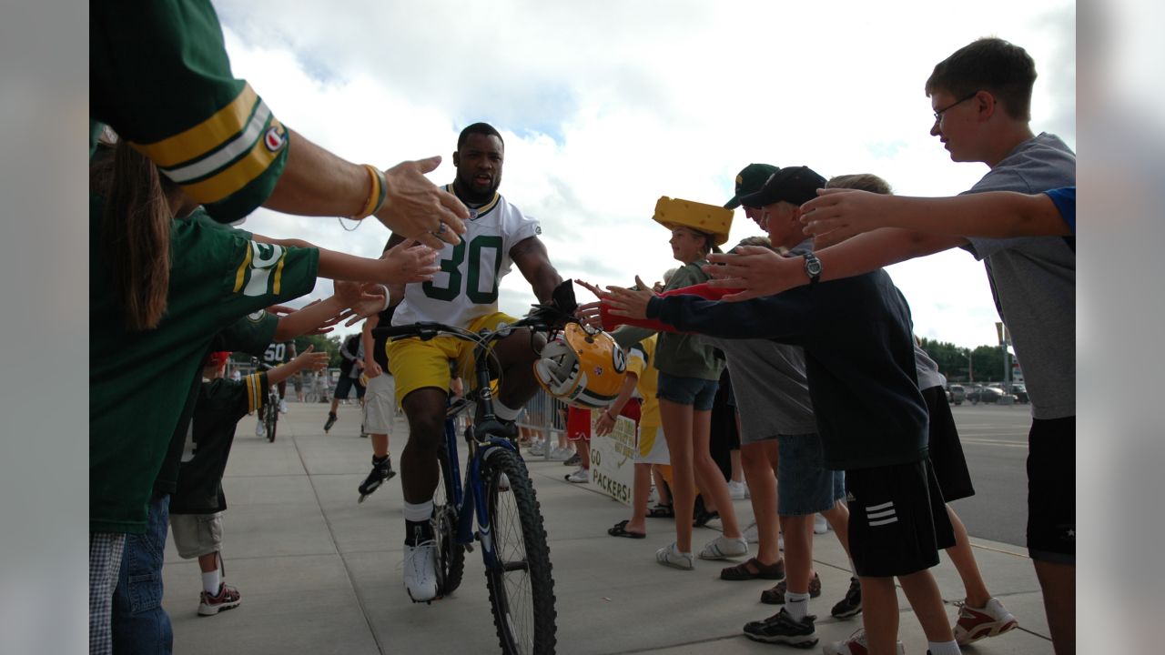 Green Bay Packers Reggie White during training camp at St, Norbert