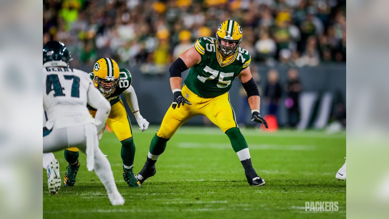 Green Bay, WI, USA. 10th Nov, 2019. Green Bay Packers offensive tackle  Bryan Bulaga #75 before the NFL Football game between the Carolina Panthers  and the Green Bay Packers at Lambeau Field