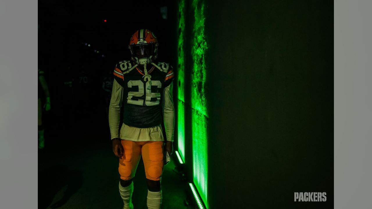 Green Bay Packers first-round draft pick Darnell Savage Jr. during NFL  football rookie orientation camp Friday, May 3, 2019, in Green Bay, Wis.  (AP Photo/Mike Roemer Stock Photo - Alamy