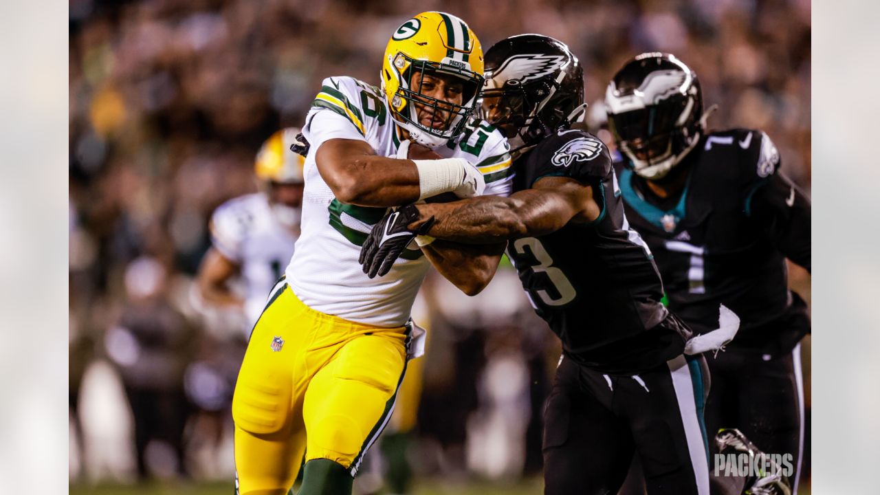 Green Bay Packers vs. Philadelphia Eagles. Fans support on NFL Game.  Silhouette of supporters, big screen with two rivals in background Stock  Photo - Alamy