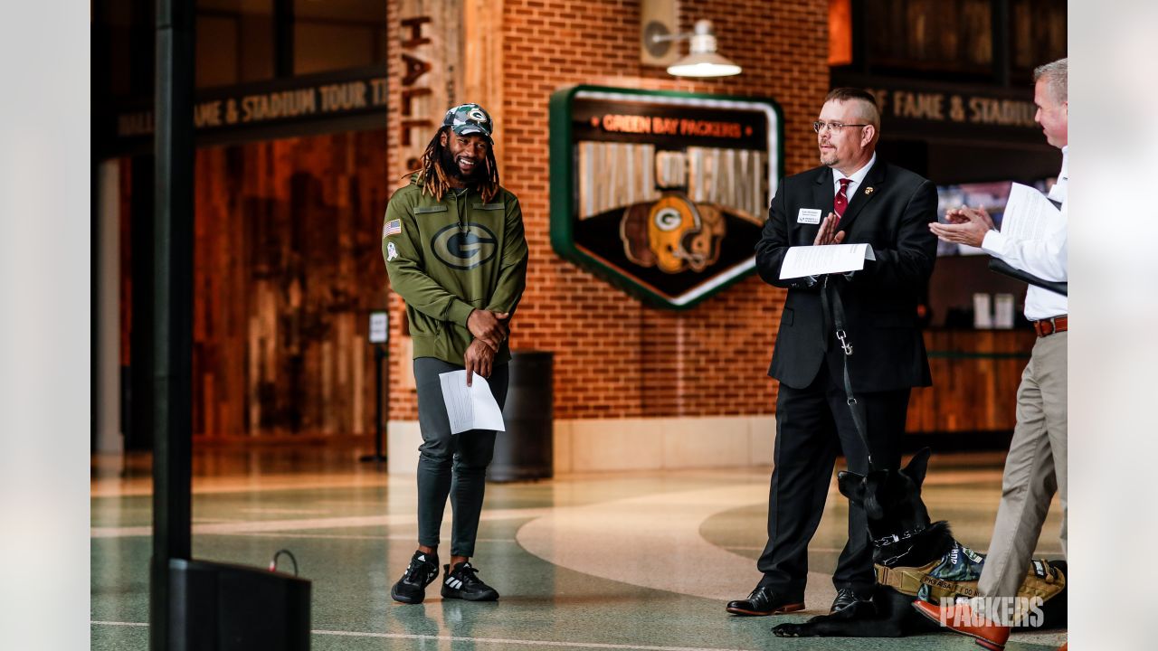 Photos: Packers, Aaron Jones kick off 'Salute to Service' initiative at  Lambeau Field