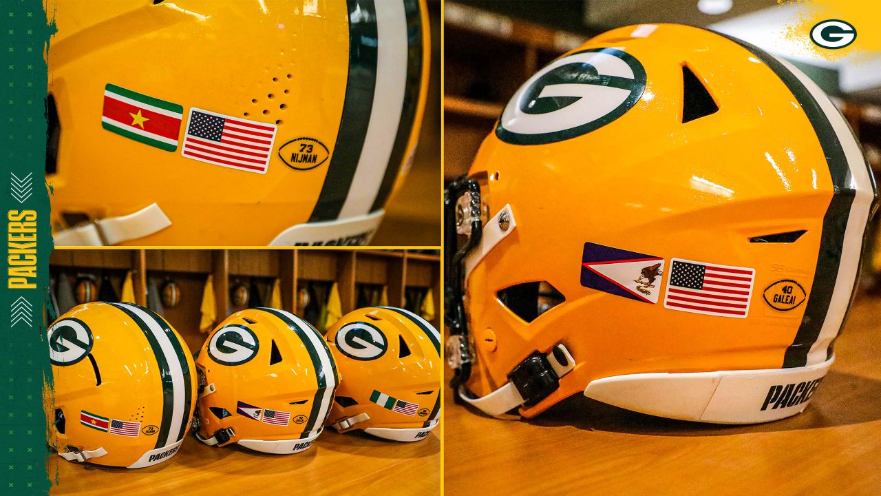 Packers players participate in NFL international flag decal initiative