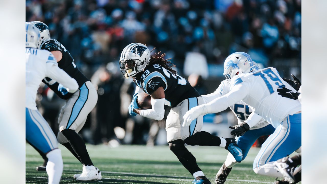 Carolina Panthers Vs. Detroit Lions. NFL Game. American Football League  Match. Silhouette Of Professional Player Celebrate Touch Down. Screen In  Background. Stock Photo, Picture And Royalty Free Image. Image 151155670.