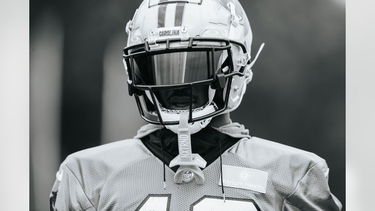 Carolina Panthers safety Sam Franklin Jr. (42) warms up before the