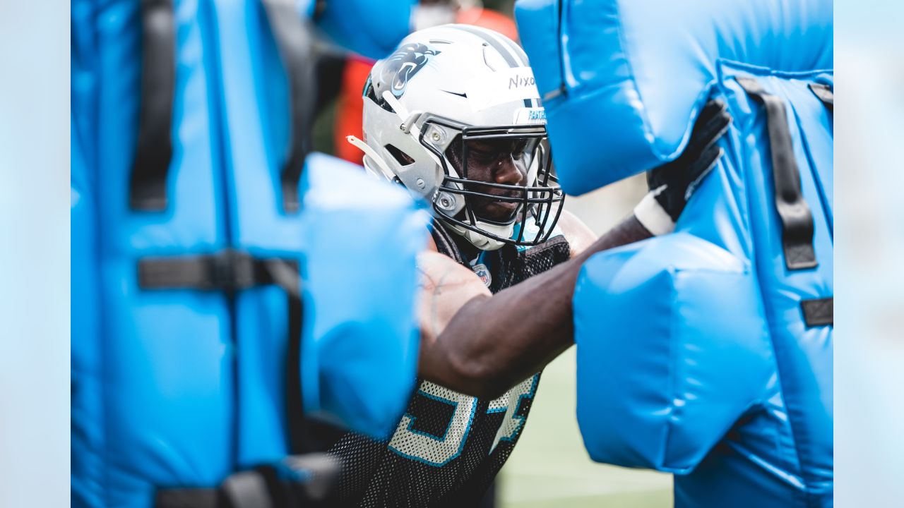 Ian Thomas Carolina Panthers Game-Used #80 White Jersey vs. Atlanta Falcons  on October 11 2020