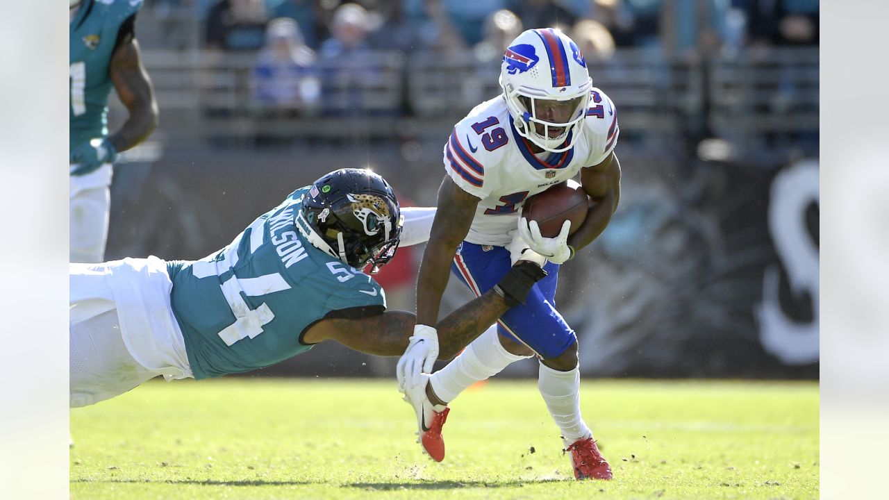 Carolina Panthers linebacker Damien Wilson watches during the first have of  an NFL preseason football game against the Buffalo Bills on Friday, Aug.  26, 2022, in Charlotte, N.C. (AP Photo/Jacob Kupferman Stock