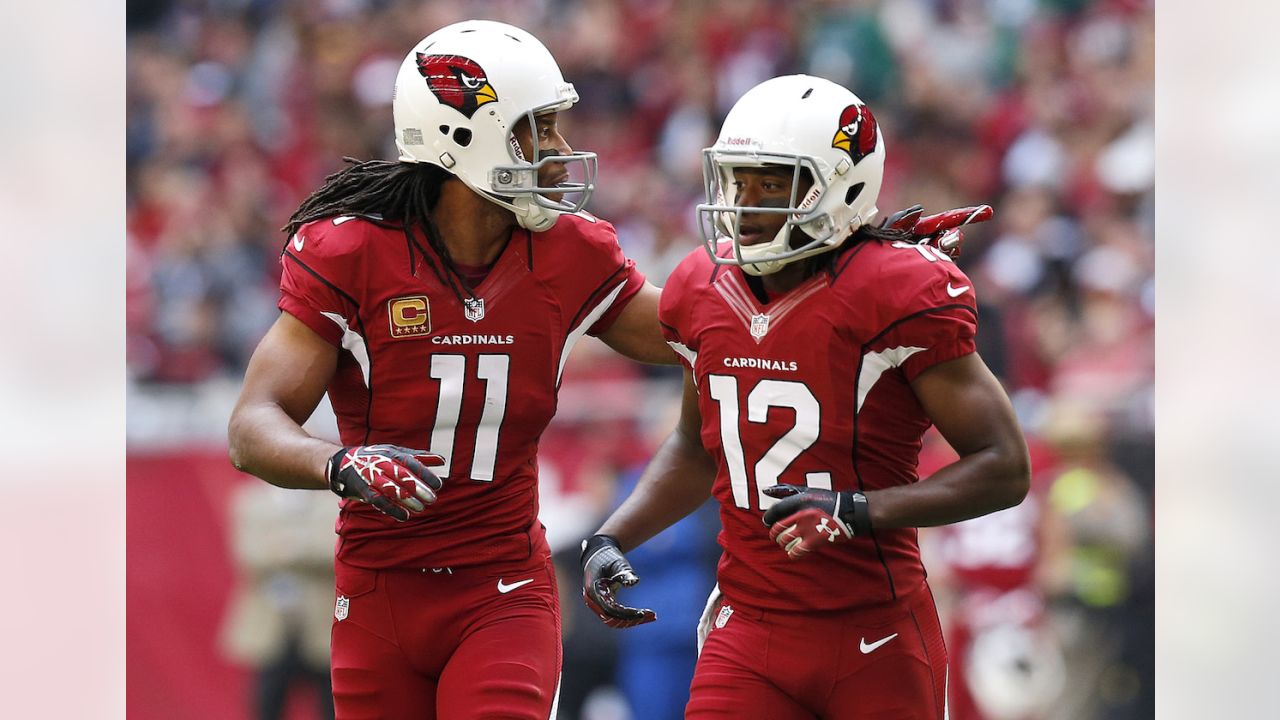 Arizona Cardinals wide receiver Larry Fitzgerald (11) takes the field prior  to an NFL football game against the Cleveland Browns, Sunday, Dec. 15,  2019, in Glendale, Ariz. (AP Photo/Ross D. Franklin Stock