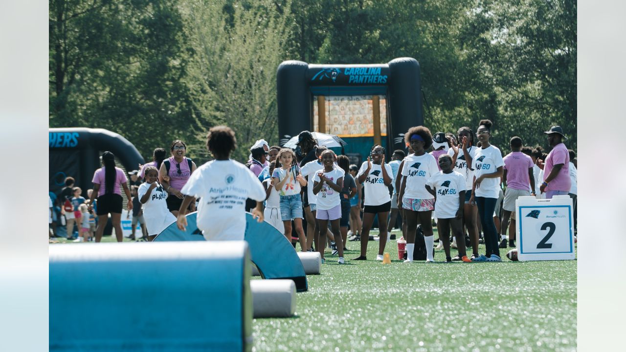 The Carolina Panthers Purrcussion Drum Line performs for fans outside of  Bank of America Stadium prior to Fan Fest in Charlotte, N.C., on Friday,  Aug. 7, 2015. (Photo by Jeff Siner/Charlotte Observer/TNS) ***