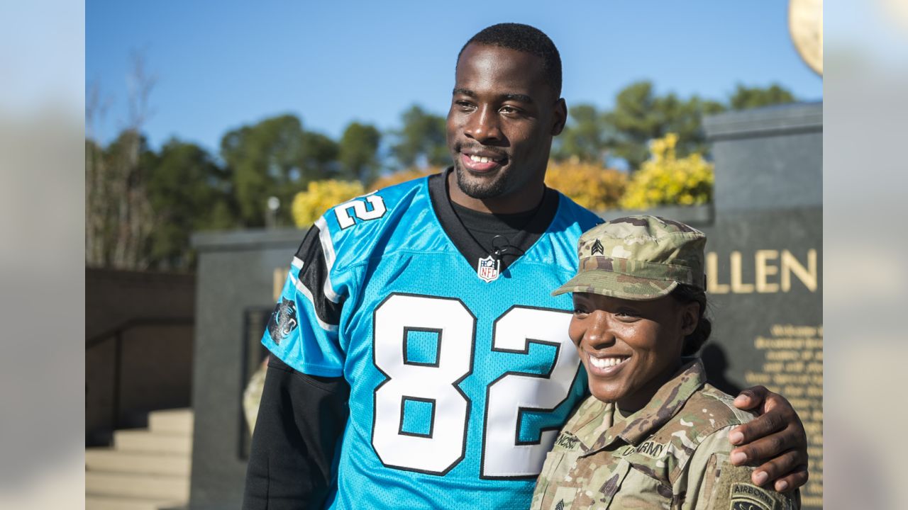 The Carolina Panthers honor servicemen and women during the second