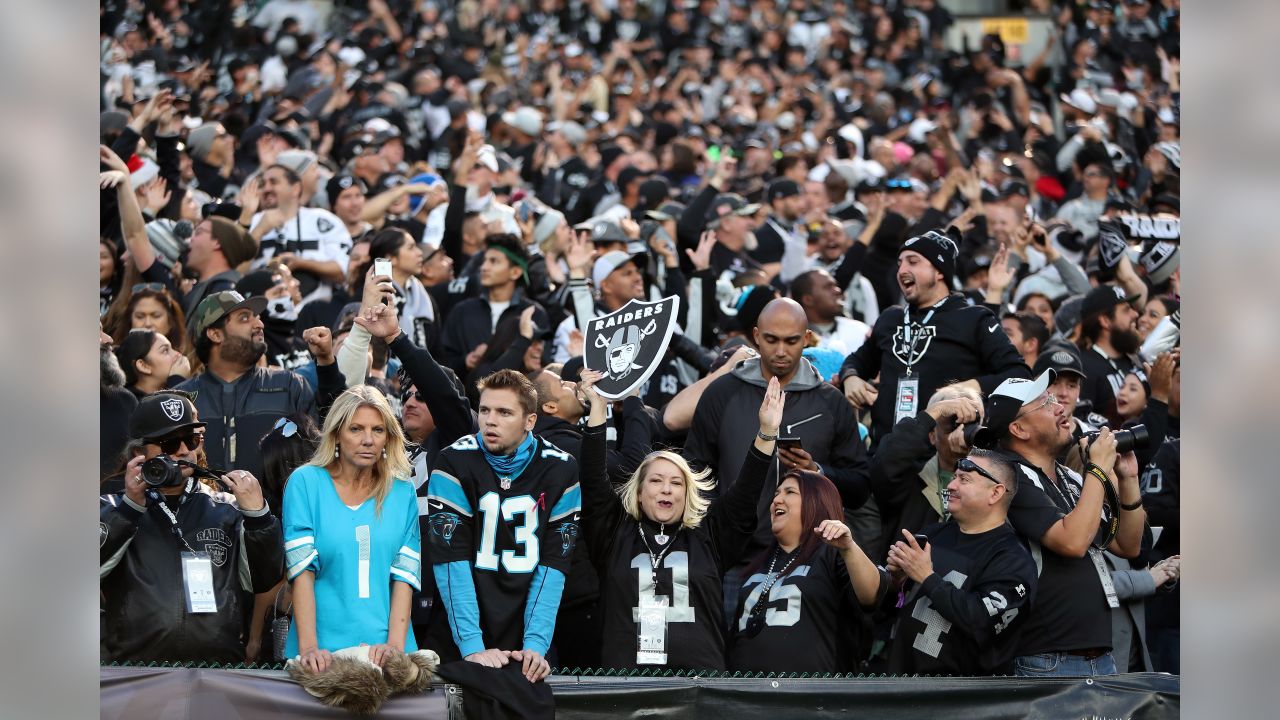 Carolina Panthers Vs. Las Vegas Raiders. Fans Support On NFL Game