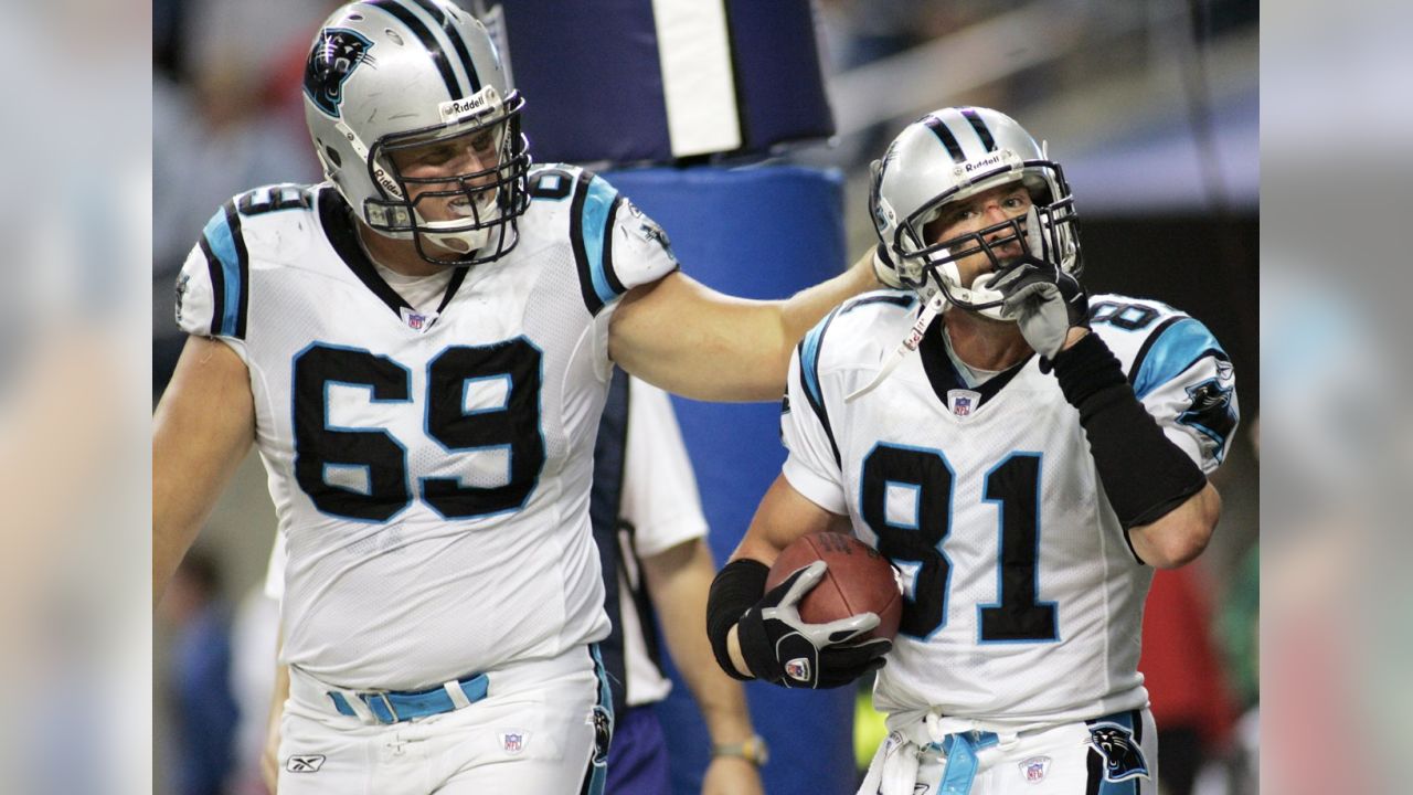 Carolina Panthers offensive tackle Jordan Gross (69) watches the