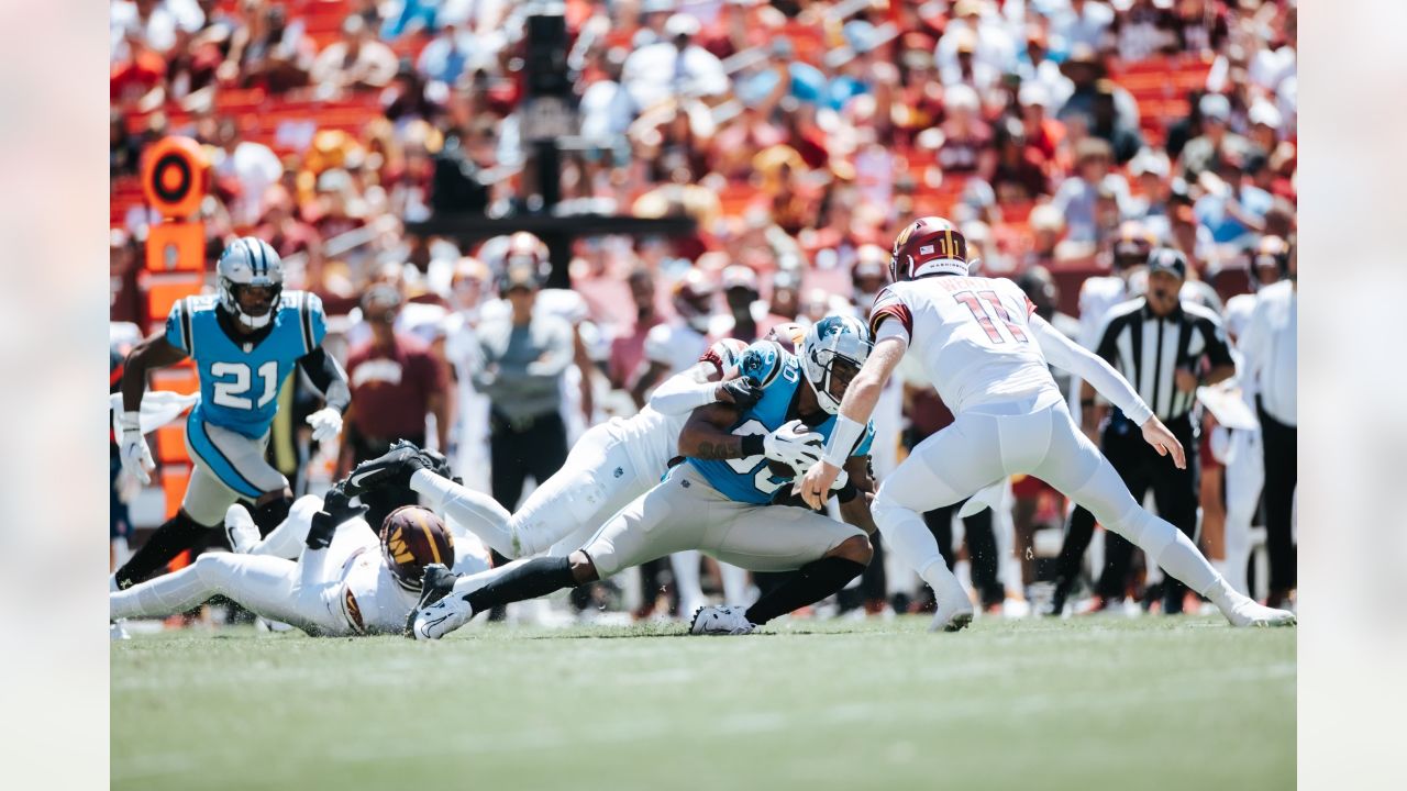 Carolina Panthers defensive end Amare Barno (90) during an NFL football  game against the Carolina Panthers Sunday, Oct. 30, 2022, in Atlanta. (AP  Photo/John Amis Stock Photo - Alamy