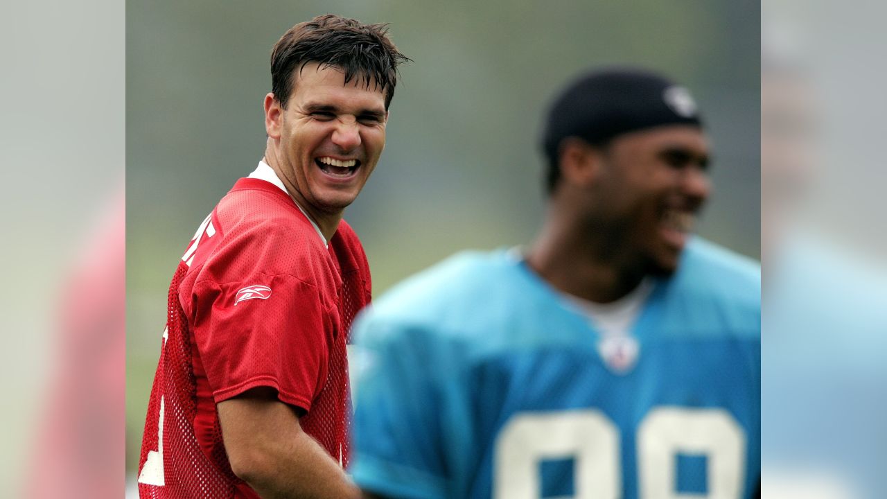 Carolina Panthers quarterback Jake Delhomme throws a pass in the