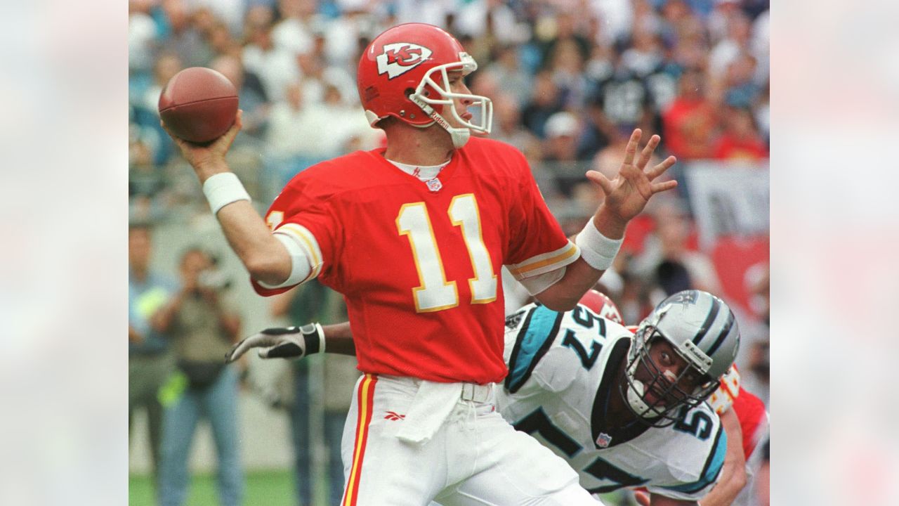 Elvis Grbac of the Kansas City Chiefs reacts to a questionable call