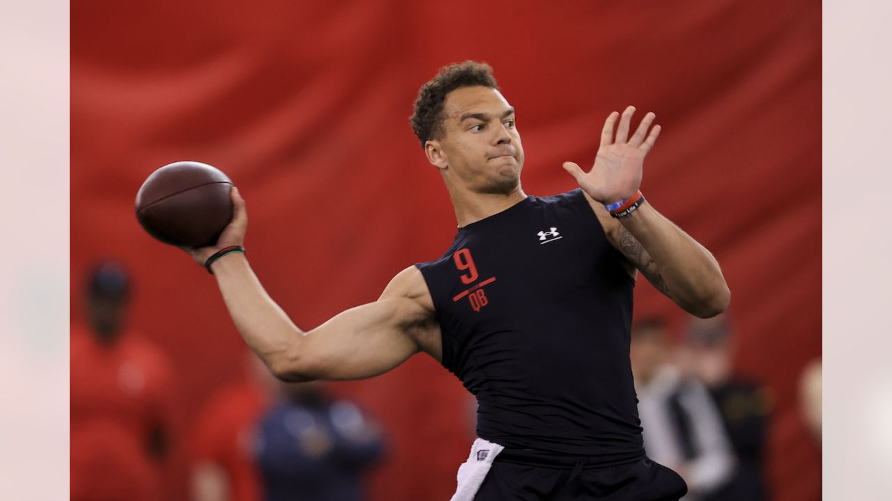 PHOTOS: Desmond Ridder works out at Cincinnati pro day