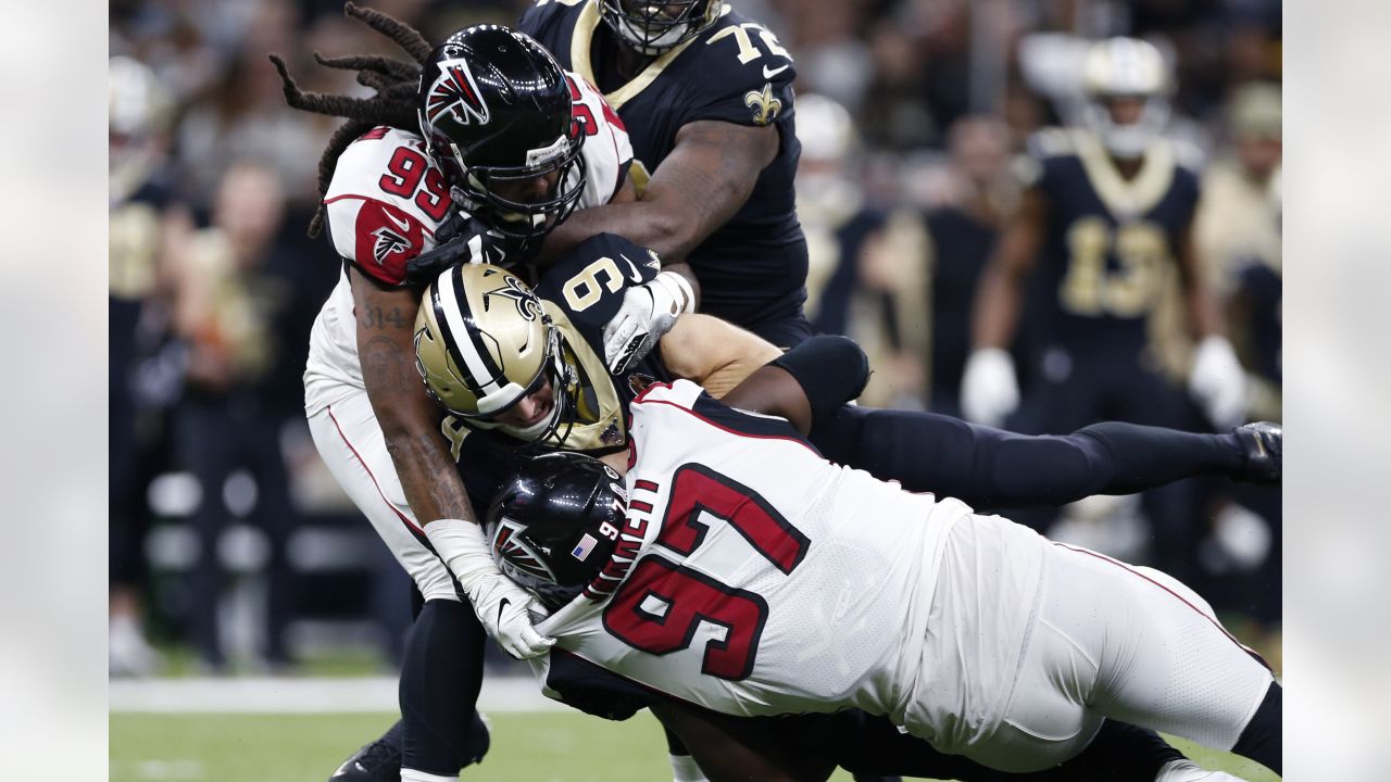 New Orleans Saints defensive tackle Shy Tuttle (99) warms up