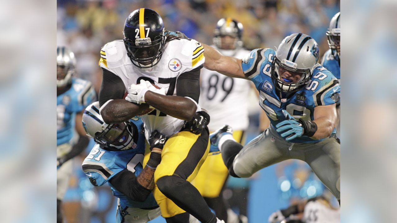 CHARLOTTE, NC - DECEMBER 18: Pittsburgh Steelers running back Derek Watt (44)  during an NFL football game between the Pittsburg Steelers and the Carolina  Panthers on December 18, 2022 at Bank of