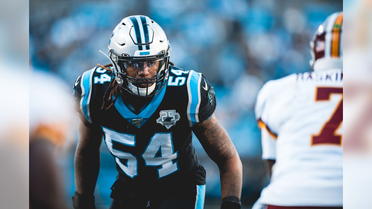 Helmet of Carolina Panthers outside linebacker Shaq Thompson (54) before an  NFL football game, Saturday, Dec