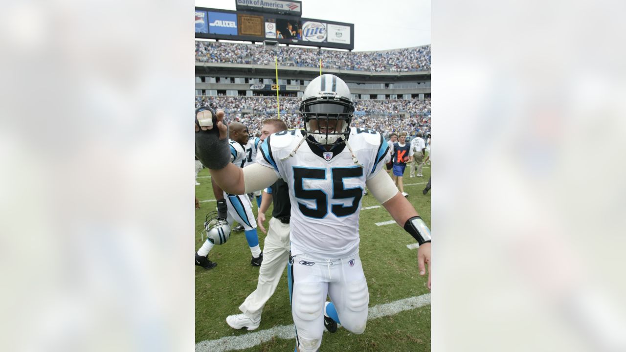 Carolina Panthers linebacker Dan Morgan (55) is introduced at game