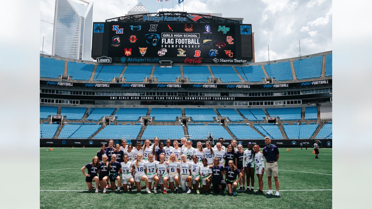 Girls' flag football showcased at Panthers game