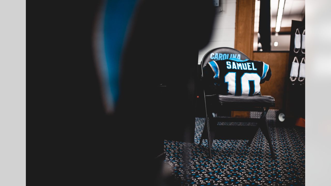 Panthers locker room ready with Salute to Service gear